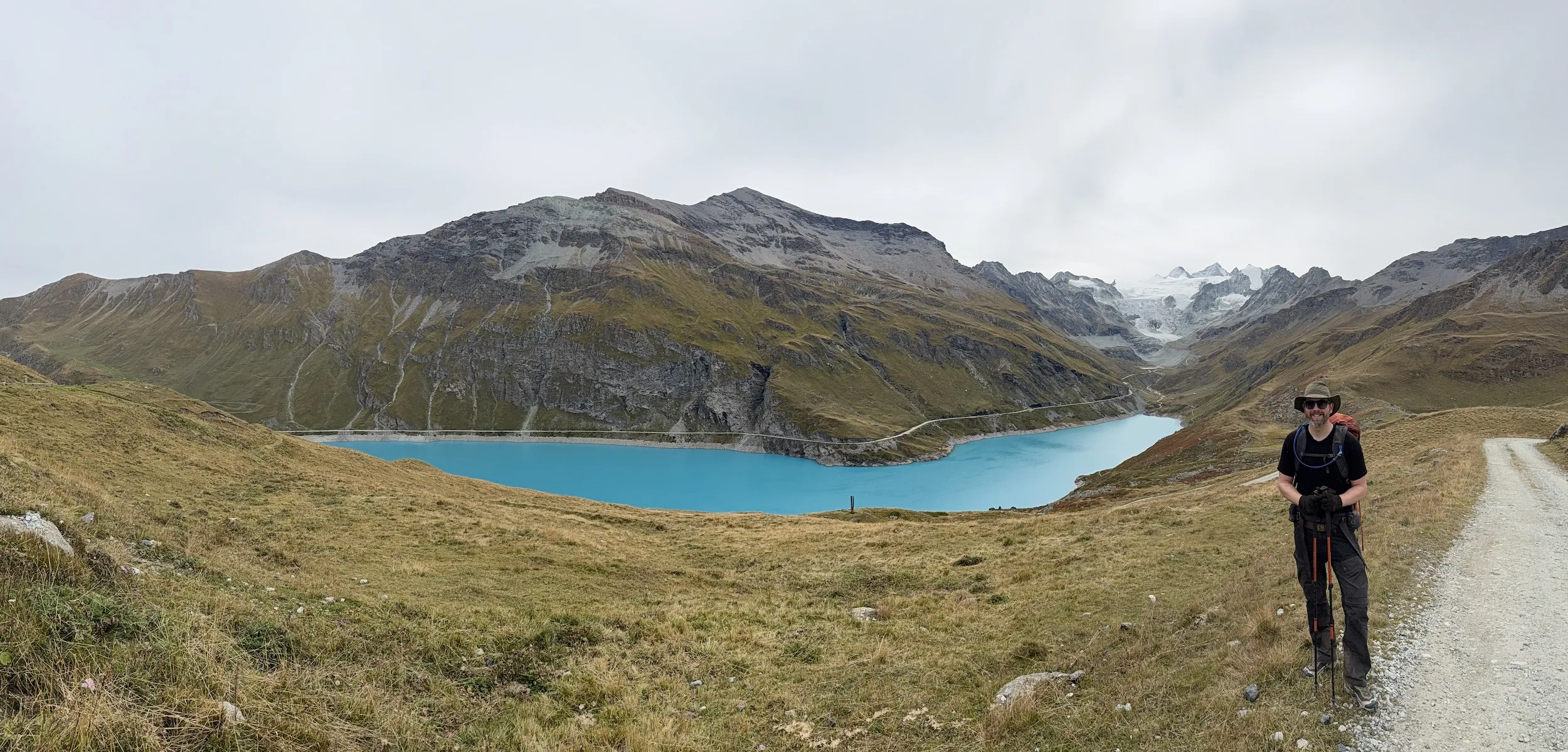 Panoramic view of blue lake