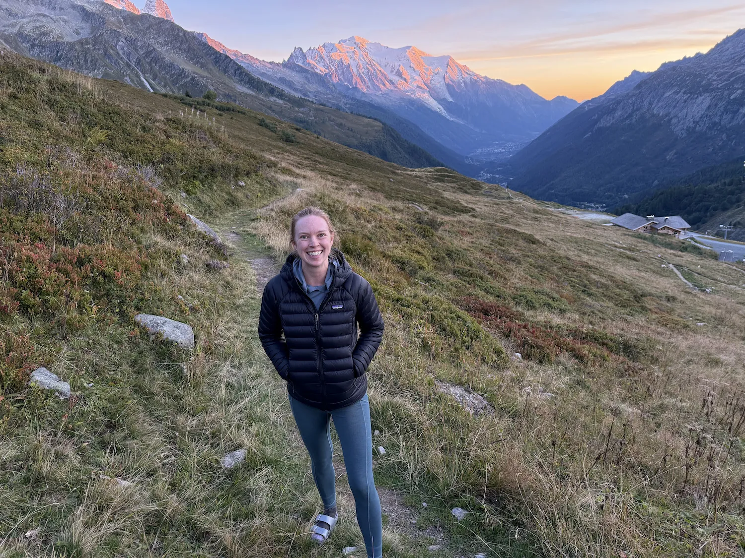 Sheryl with a sunset