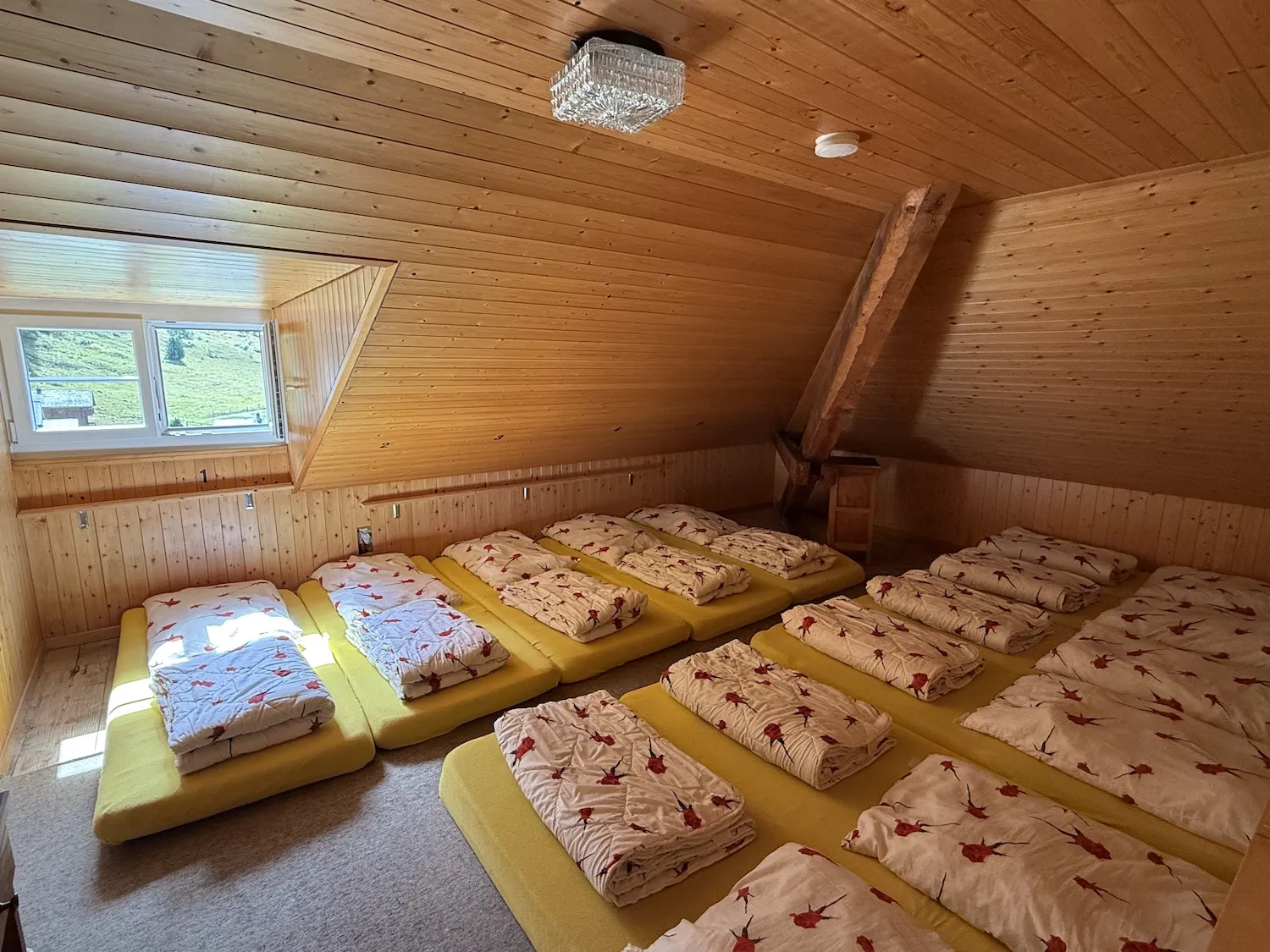 Small room with many mattresses