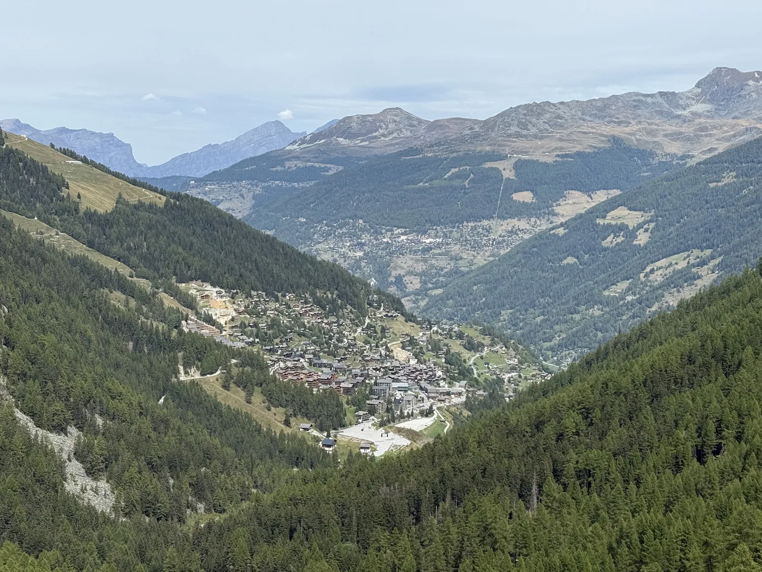 Town from above in the mountains