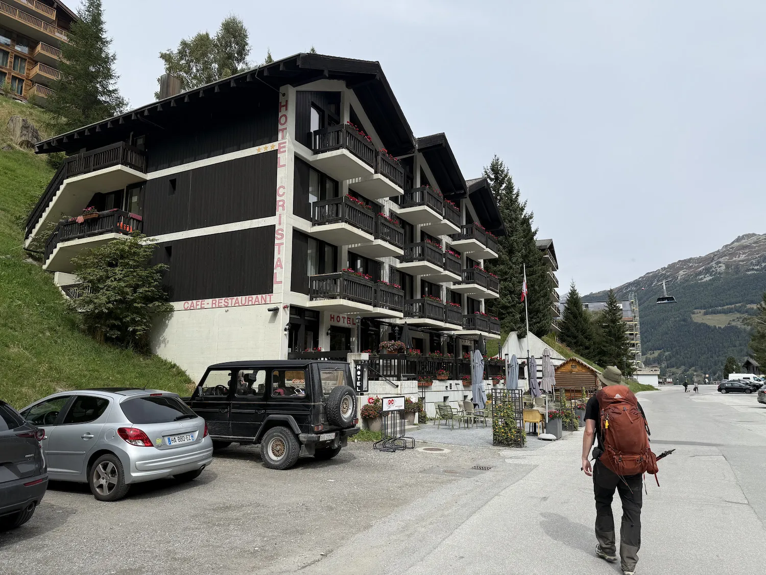 Man walking to hotel
