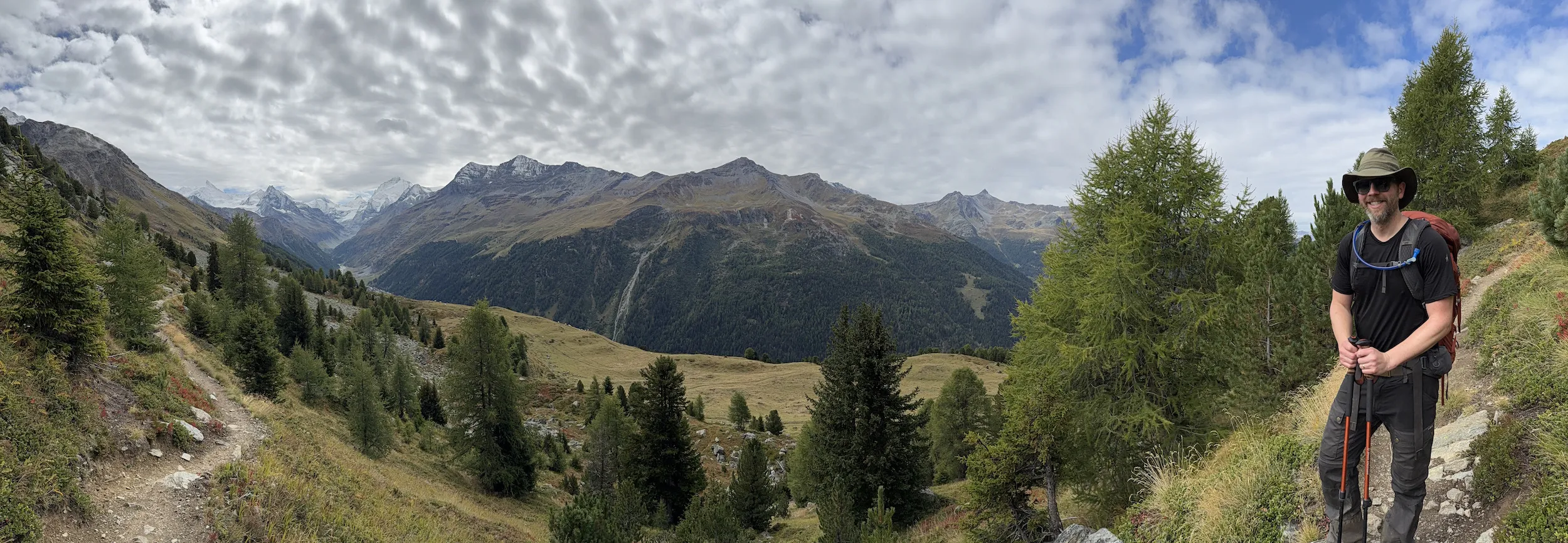 Panoramic view of man and mountains