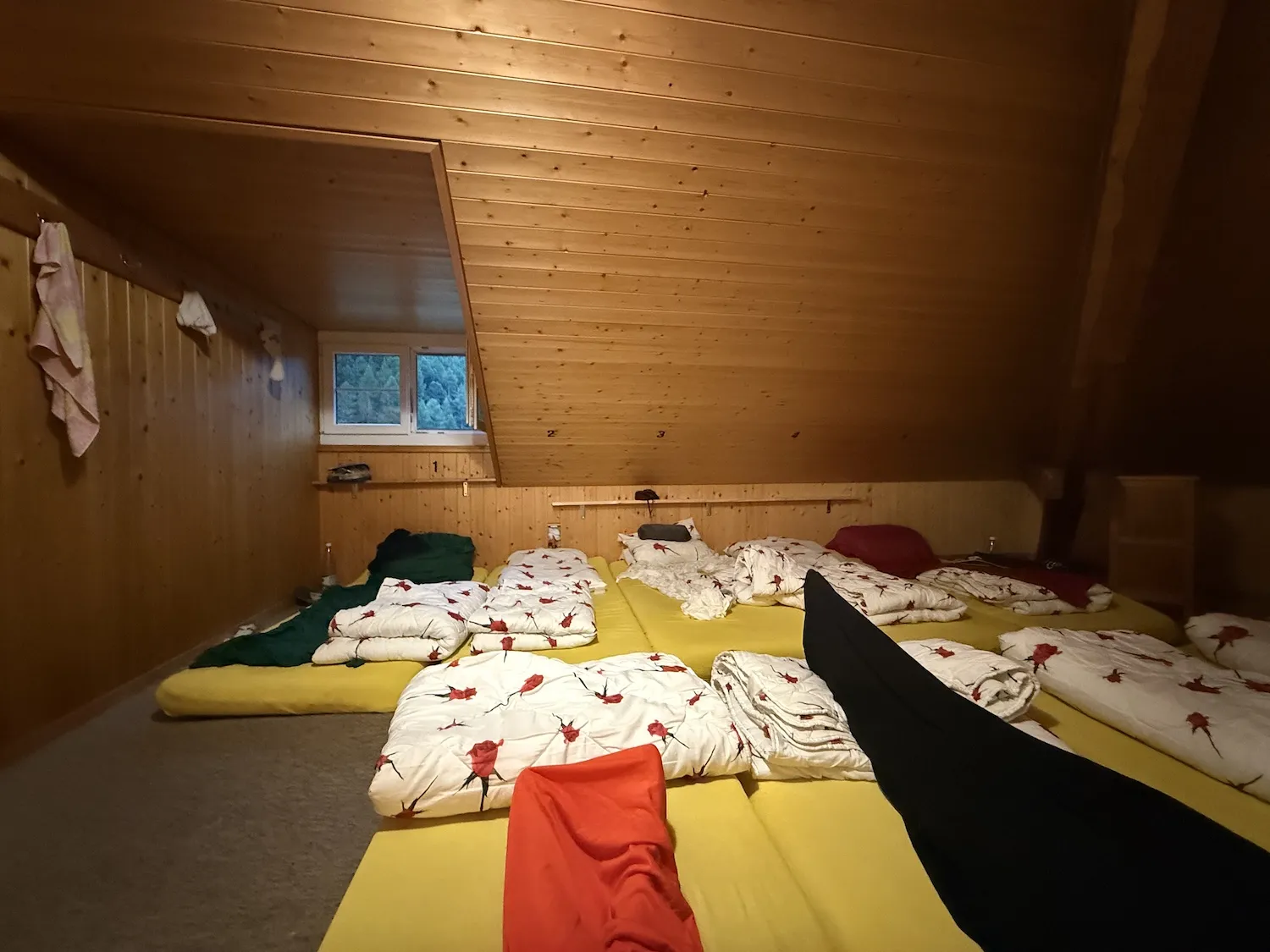View from mattress of bunk room