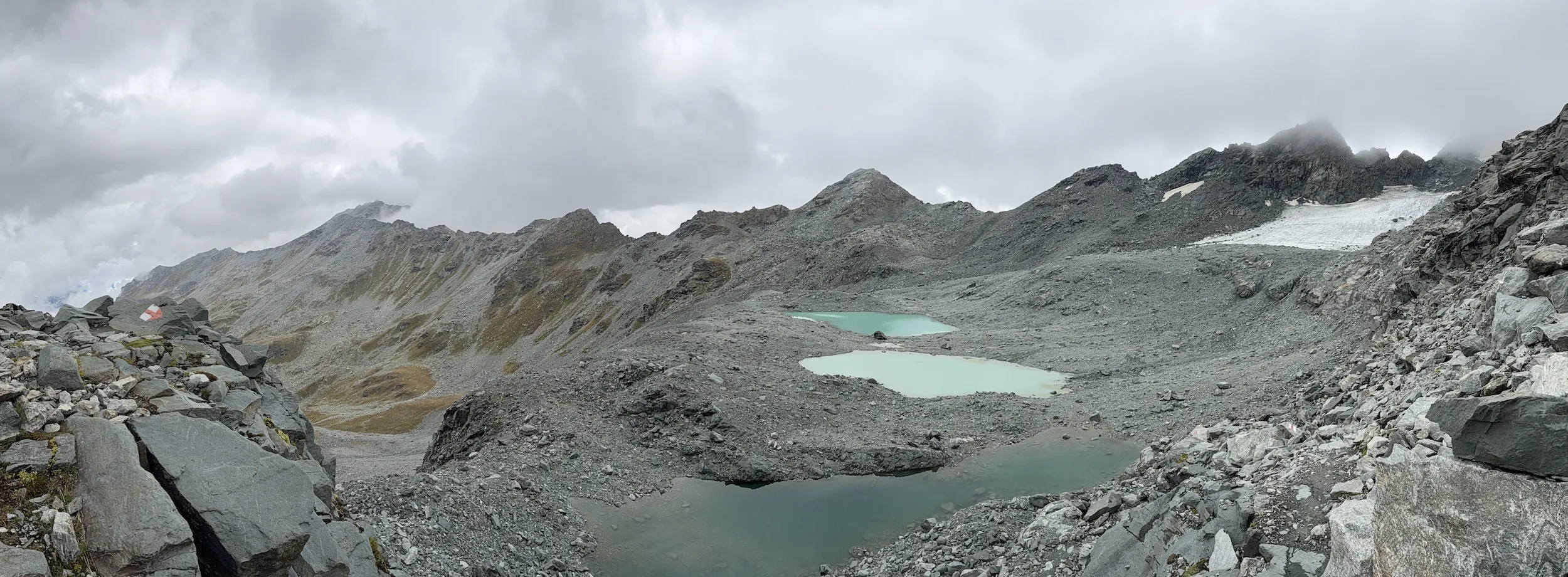 Panoramic view of glacier lakes