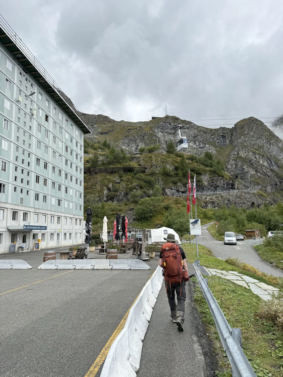 Hotel with gondola in the background