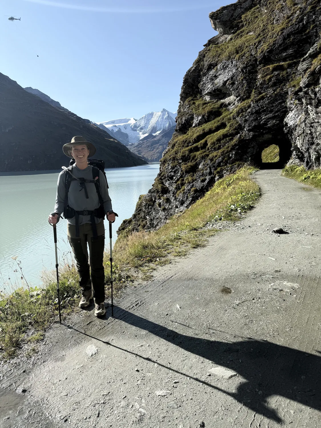 Woman standing near lake