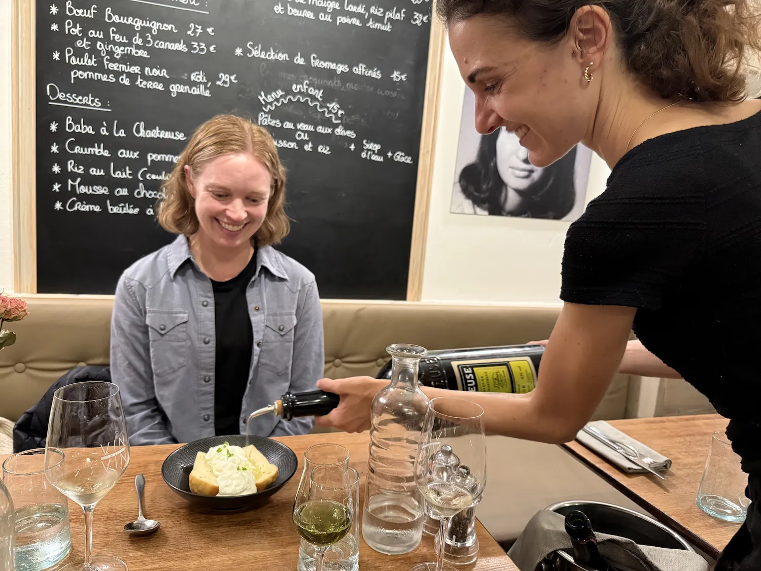 Sheryl with ice cream dessert