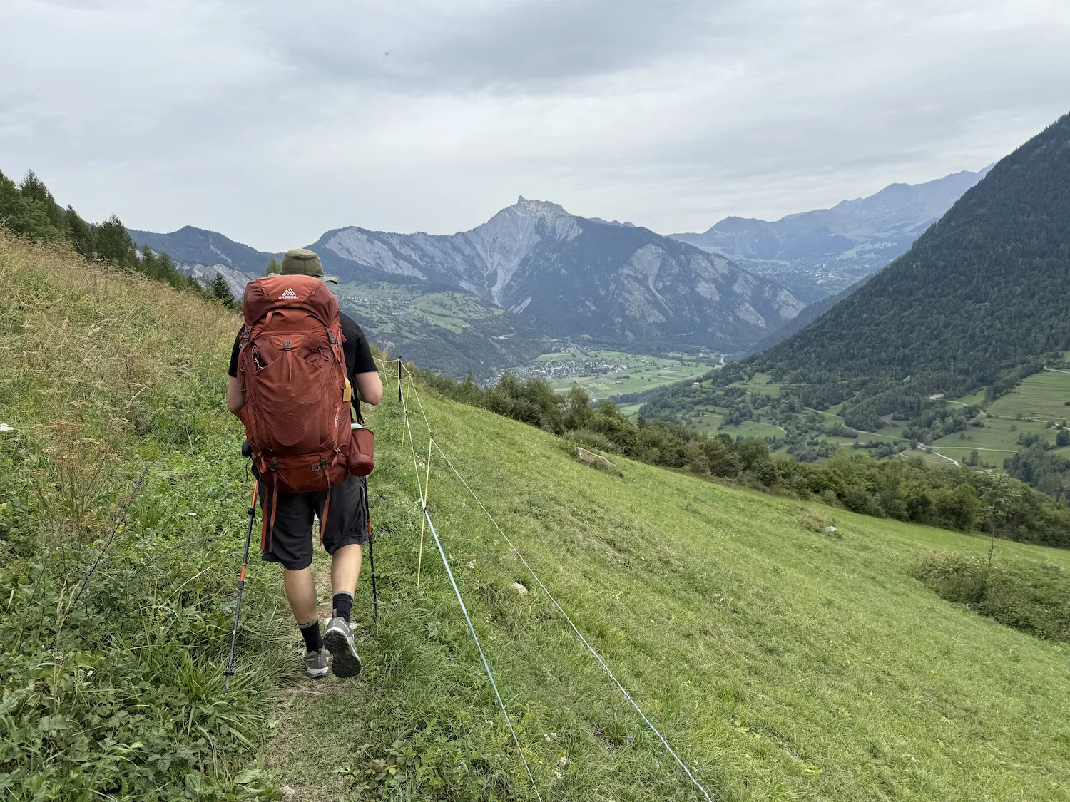 Walking with a view of a small town in the distance