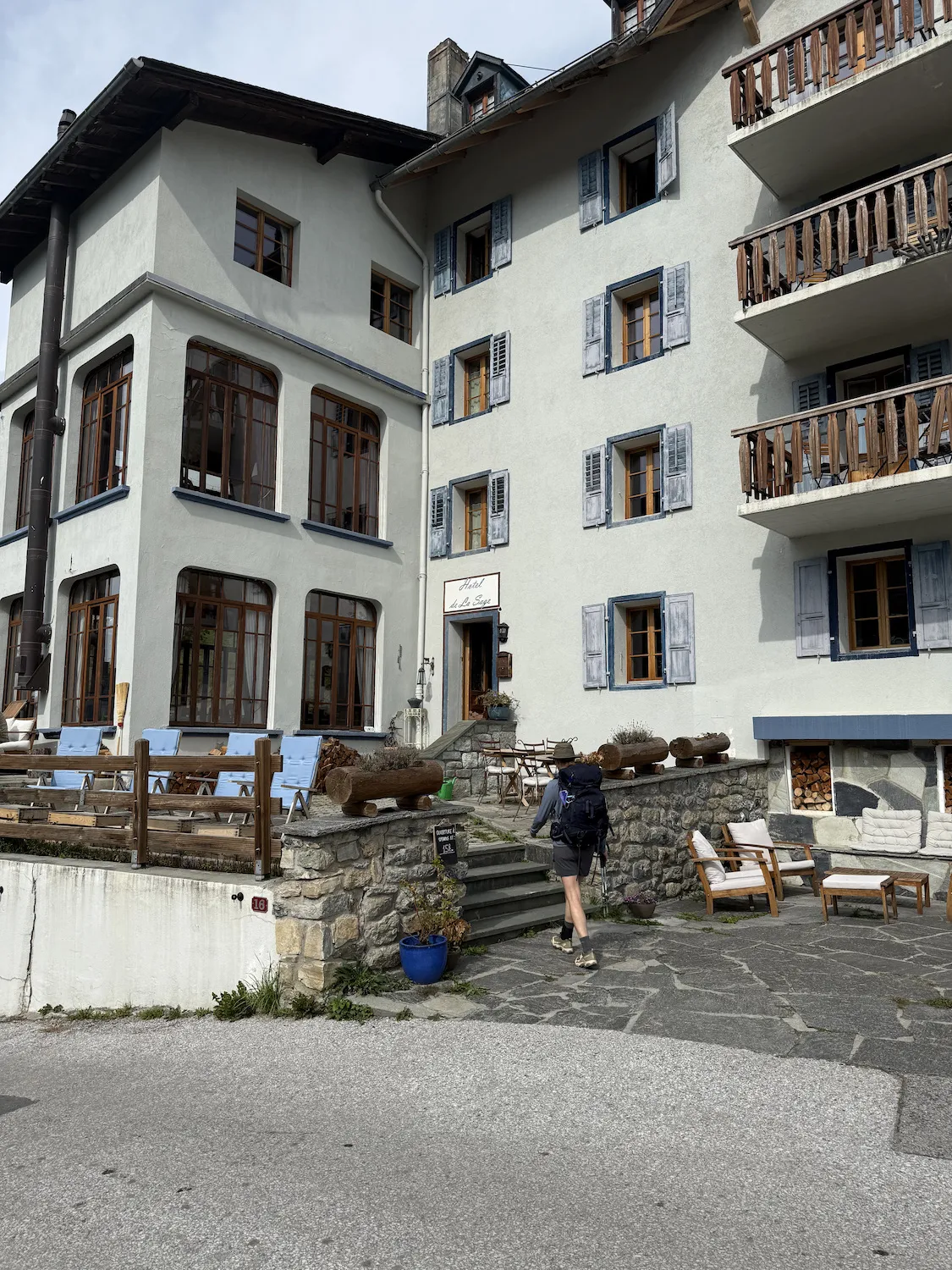 Woman walking to hotel